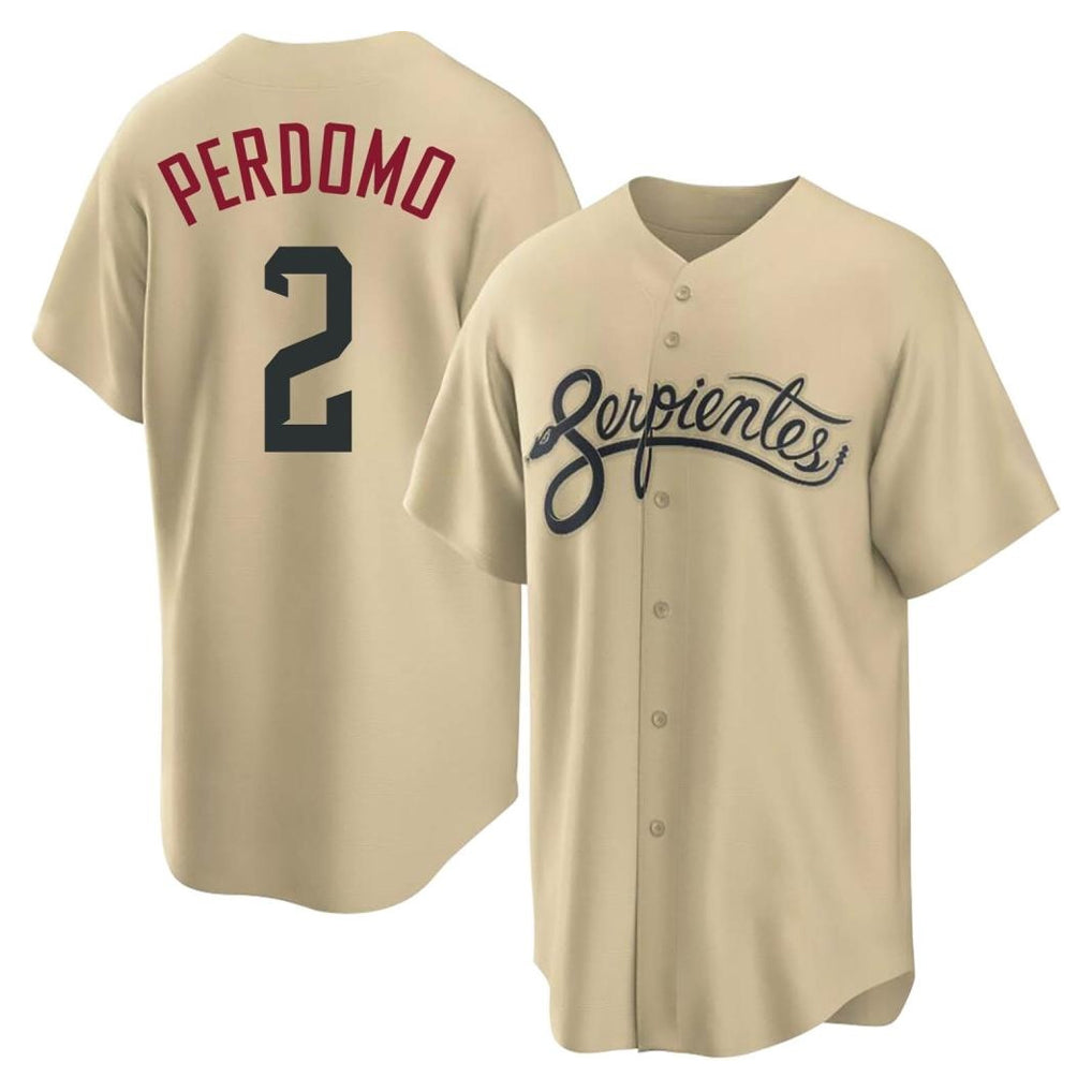 A.Diamondbacks #2 Geraldo Perdomo Player Tan City Connect Home Game Qdoa Stitched Jerseys