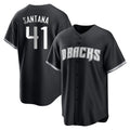 A.Diamondbacks #41 Carlos Santana Player Black Game Home Qdoa Stitched Jerseys