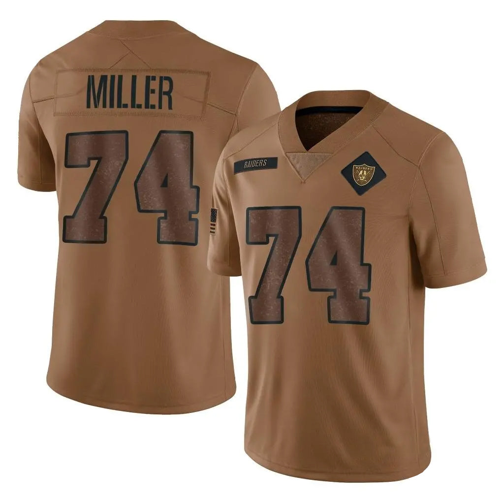 LV.Raiders #74 Kolton Miller Player Brown Salute To Service Limited Qdoa Stitched Jerseys
