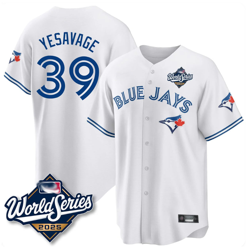 T.Blue Jays #39 Trey Yesavage Player White 2025 World Series Game All Qdoa Stitched Jerseys