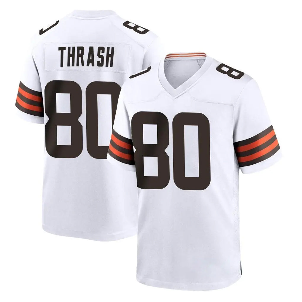 C.Browns #80 Jamari Thrash Player White Home Game Qdoa Stitched Jerseys