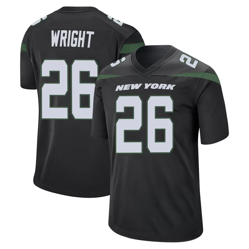 NY.Jets #26 Nahshon Wright Player Stealth Black Home Game Qdoa Stitched Jerseys