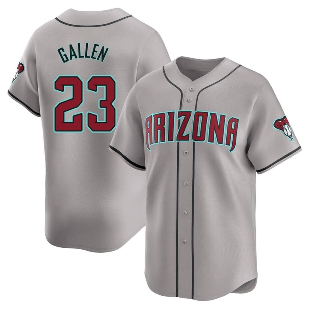 A.Diamondbacks #23 Zac Gallen Player Gray Road Limited Home Game Qdoa Stitched Jerseys
