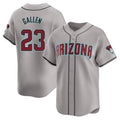 A.Diamondbacks #23 Zac Gallen Player Gray Road Limited Home Game Qdoa Stitched Jerseys