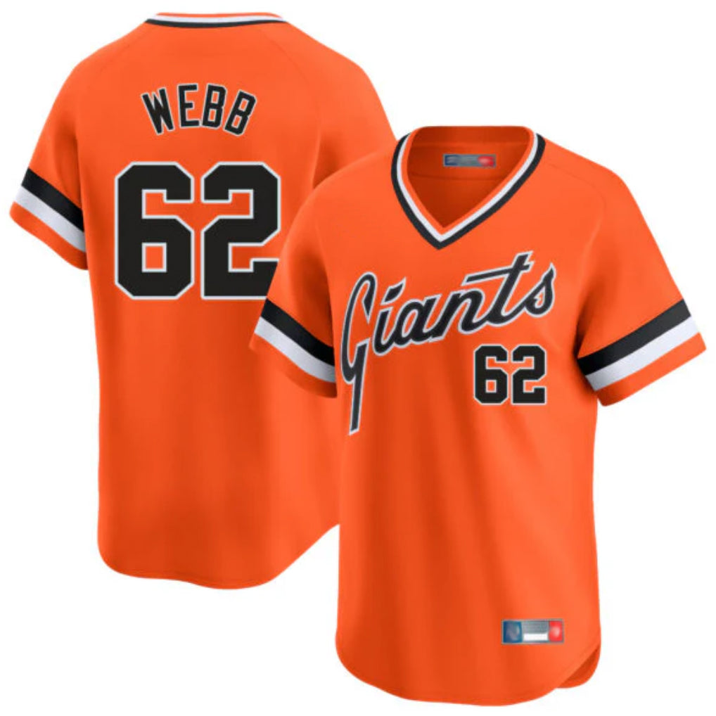 SF.Giants #62 Logan Webb Player Orange Home Game T-shirt Qdoa Stitched Jerseys