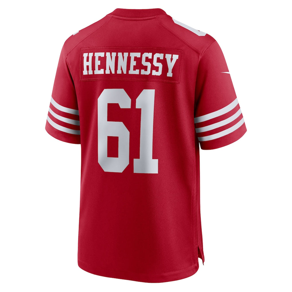 Qdoa SF.49ers #61 Matt Hennessy Scarlet Team Game Jersey