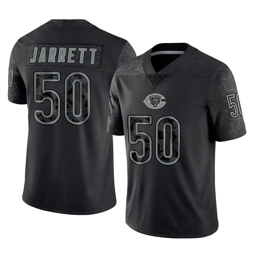 C.Bears #50 Grady Jarrett Player Black REFLECTIVE Limited Game Qdoa Stitched Jerseys