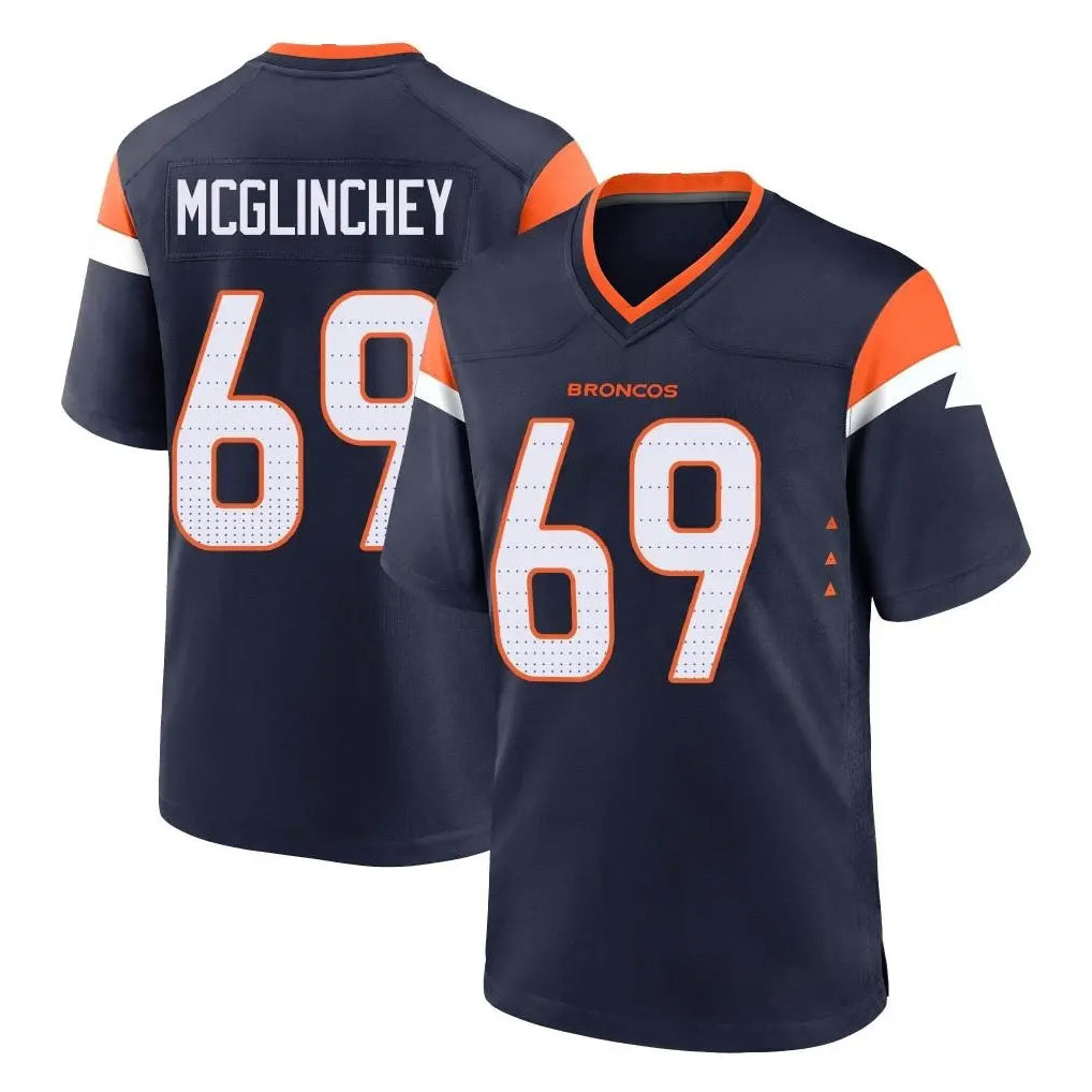 D.Broncos #69 Mike McGlinchey Player Navy Home Game Qdoa Stitched Jerseys