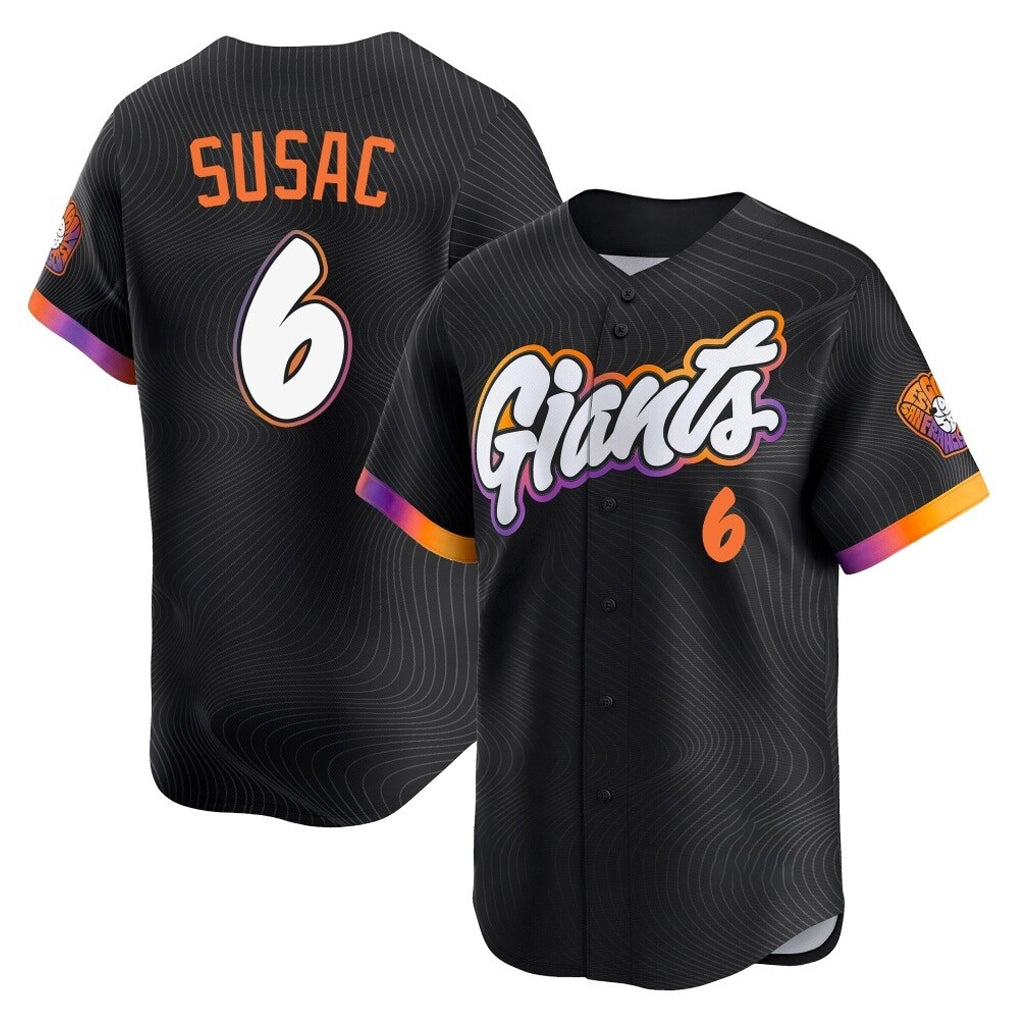 SF.Giants #6 Daniel Susac Player Black 2025 City Connect Home Limited Qdoa Stitched Jerseys