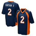 D.Broncos #2 Pat Surtain II Player Navy Game Qdoa Stitched Jerseys