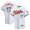 B.Orioles #17 Colton Cowser Player White USA 250 Fourth of July Home Game Qdoa Stitched Jerseys