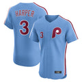 P.Phillies #3 Bryce Harper Player Light Blue Home Limited Elite Qdoa Stitched Jerseys