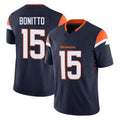 D.Broncos #15 Nik Bonitto Player Navy Limited Vapor F.U.S.E. Home Game Qdoa Stitched Jerseys