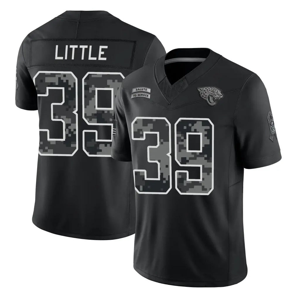 J.Jaguars #39 Cam Little Player Black Limited 2026 Salute to Service Home Game Qdoa Stitched Jerseys