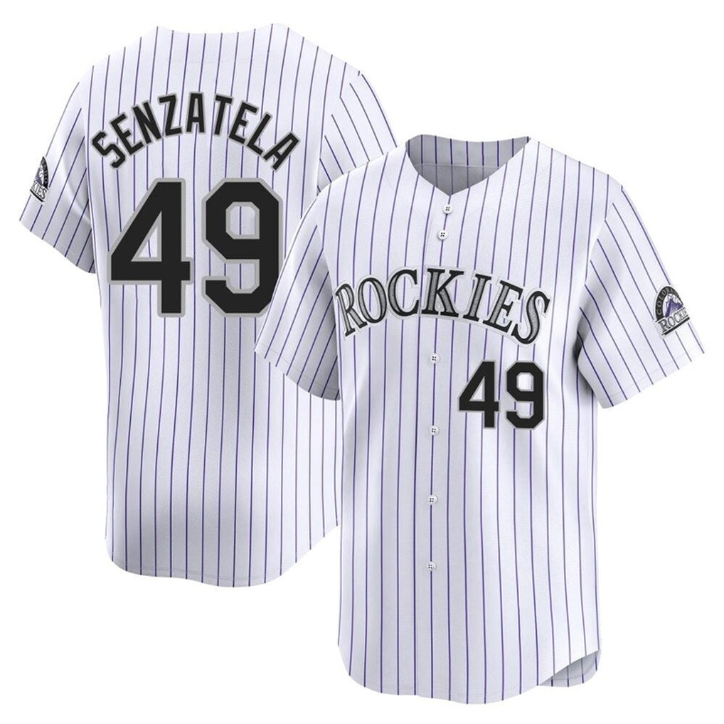 C.Rockies #49 Antonio Senzatela Player White Limited Home Qdoa Stitched Jerseys