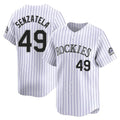 C.Rockies #49 Antonio Senzatela Player White Limited Home Qdoa Stitched Jerseys