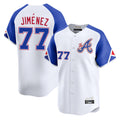 A.Braves #77 Joe Jimenez Player White City Connect Limited Home Game Qdoa Stitched Jerseys