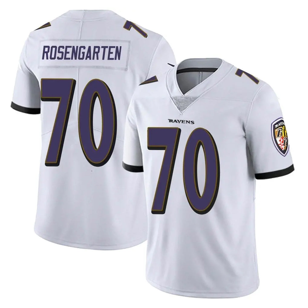 B.Ravens #70 Roger Rosengarten Player White Vapor F.U.S.E. Limited Qdoa Stitched Jerseys