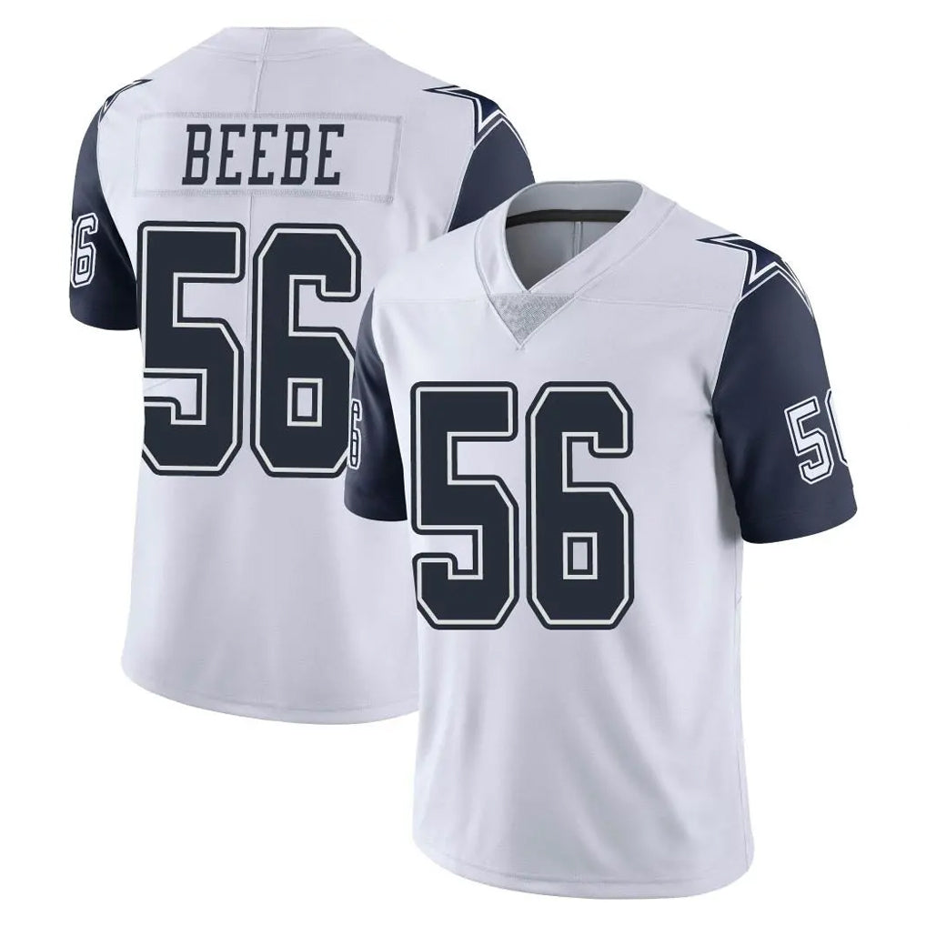 D.Cowboys #56 Cooper Beebe Player White-Navy Limited Color Rush Vapor Untouchable Home Game Qdoa Stitched Jerseys
