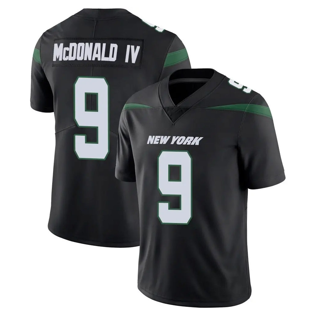 NY.Jets #9 Will McDonald IV Player Stealth Black Limited Vapor Home Game Qdoa Stitched Jerseys