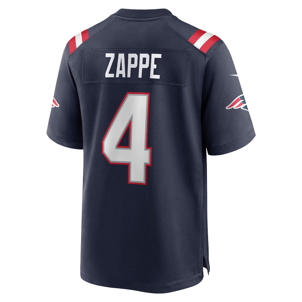 Qdoa NE.Patriots #4 Bailey Zappe Navy Game Player Jersey