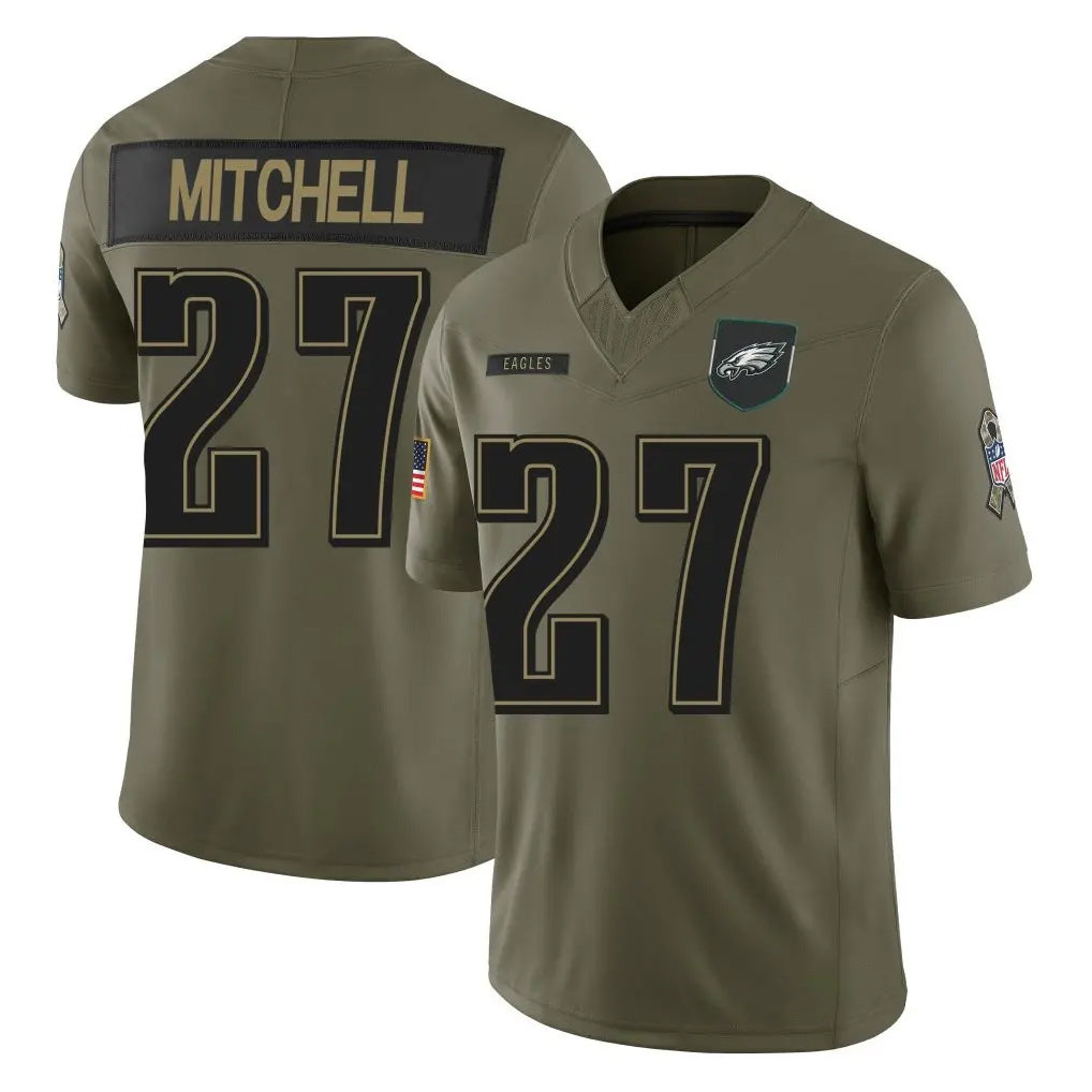 P.Eagles #27 Quinyon Mitchell Player Olive 2025 Salute To Service Limited Qdoa Stitched Jerseys