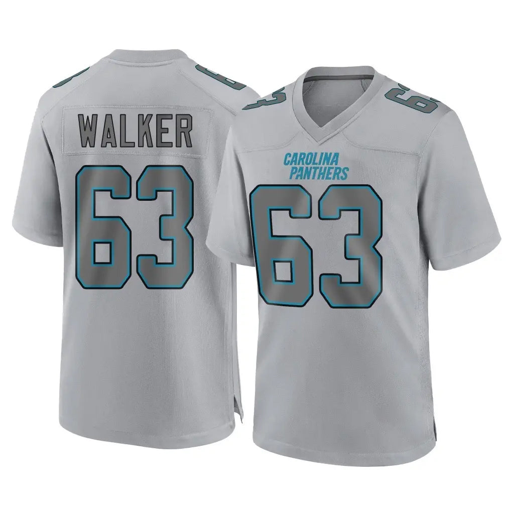 C.Panthers #63 Rasheed Walker Player Gray Atmosphere Fashion Game Qdoa Stitched Jerseys