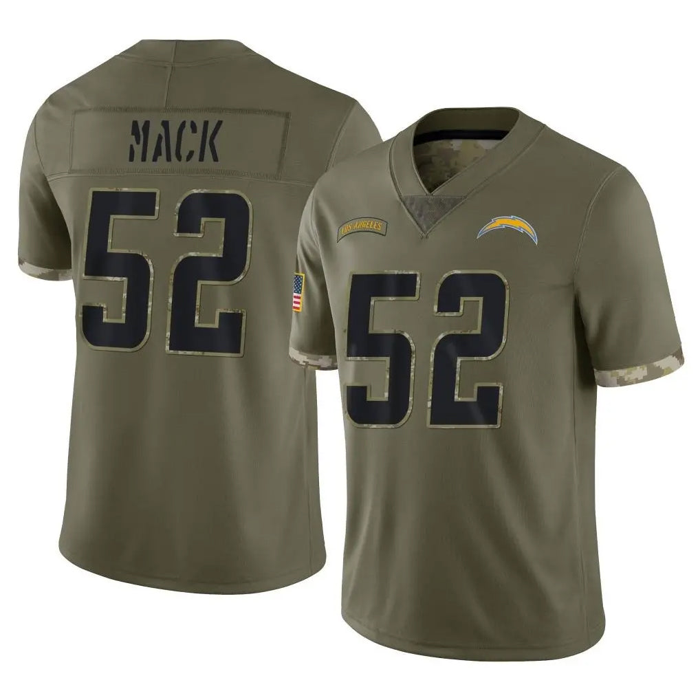 LA.Chargers #52 Khalil Mack Player Olive Salute To Service Limited Qdoa Stitched Jerseys