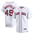 B.Red Sox #49 Tim Wakefield Player White Limited Home Game Qdoa Stitched Jerseys