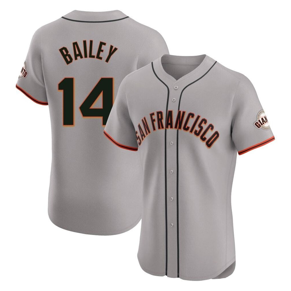 SF.Giants #14 Patrick Bailey Player Gray Home Limited Elite Qdoa Stitched Jerseys