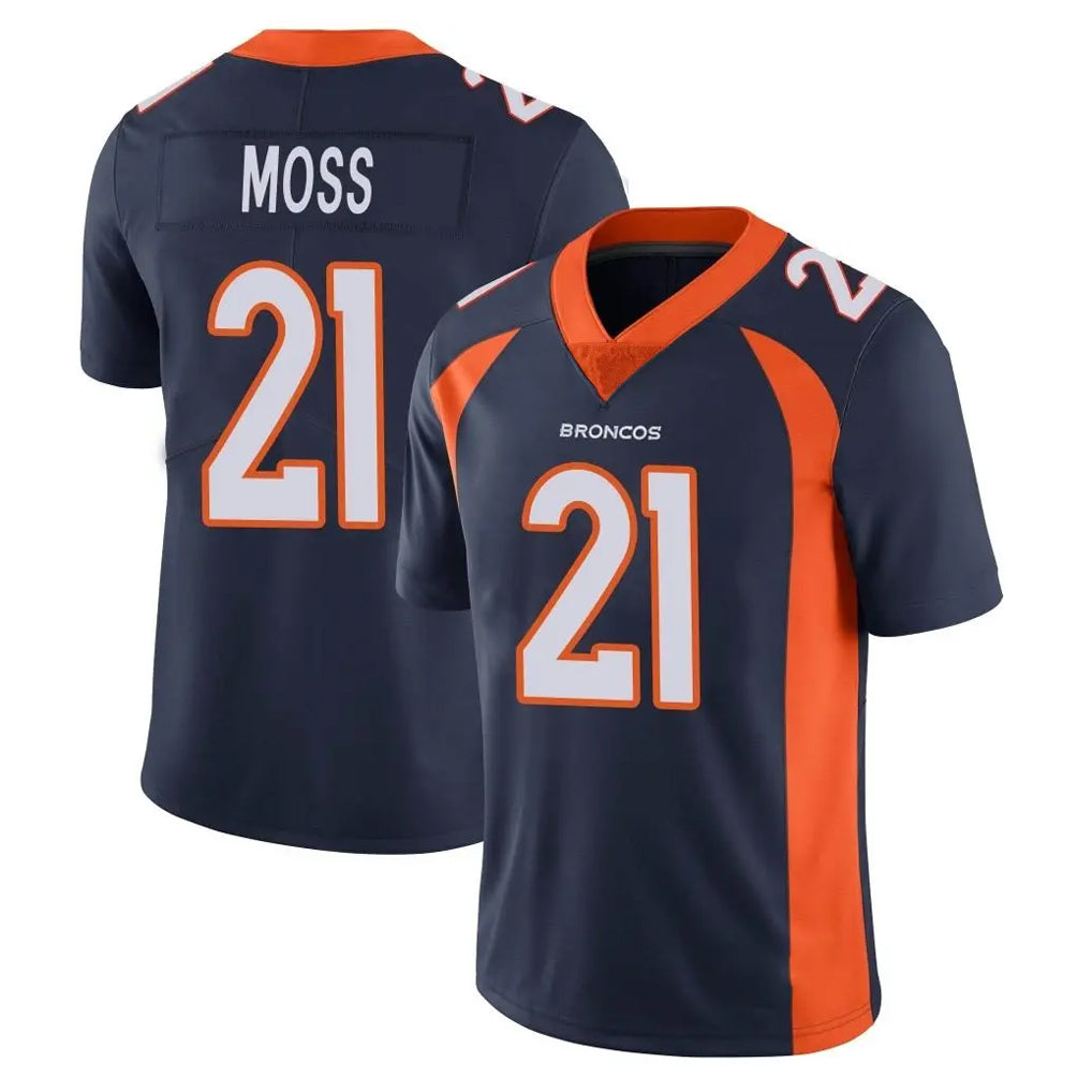 D.Broncos #21 Riley Moss Player Navy Vapor Untouchable Limited Game Qdoa Stitched Jerseys