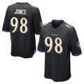 B.Ravens #98 Travis Jones Player Black Home Game Qdoa Stitched Jerseys