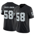 LV.Raiders #58 Jackson Powers-Johnson Player Black Limited Vapor F.U.S.E. Home Game Qdoa Stitched Jerseys