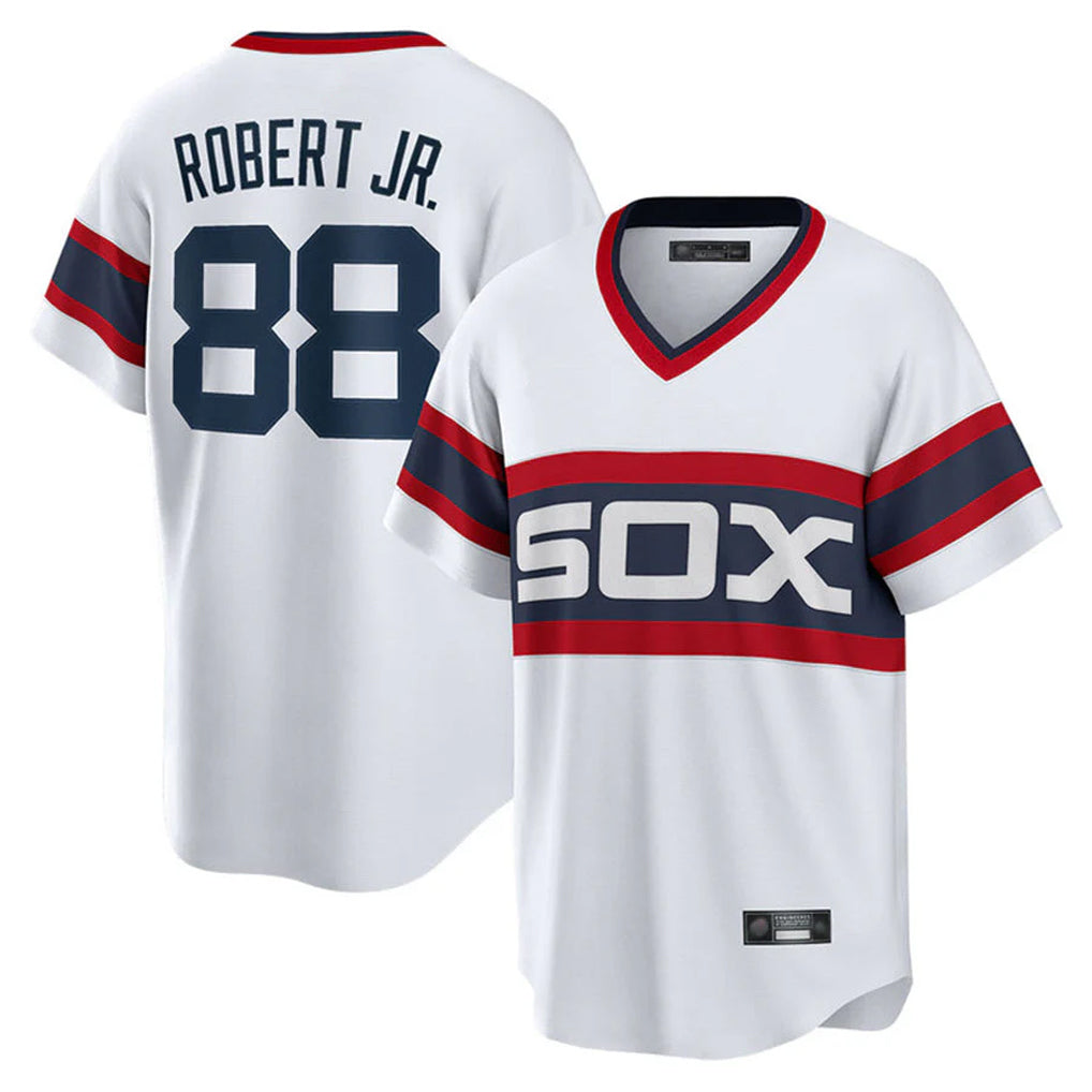 C.White Sox #88 Luis Robert Jr Player White T-shirt Home Game Qdoa Stitched Jerseys