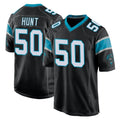C.Panthers #50 Robert Hunt Player Black Game Qdoa Stitched Jerseys