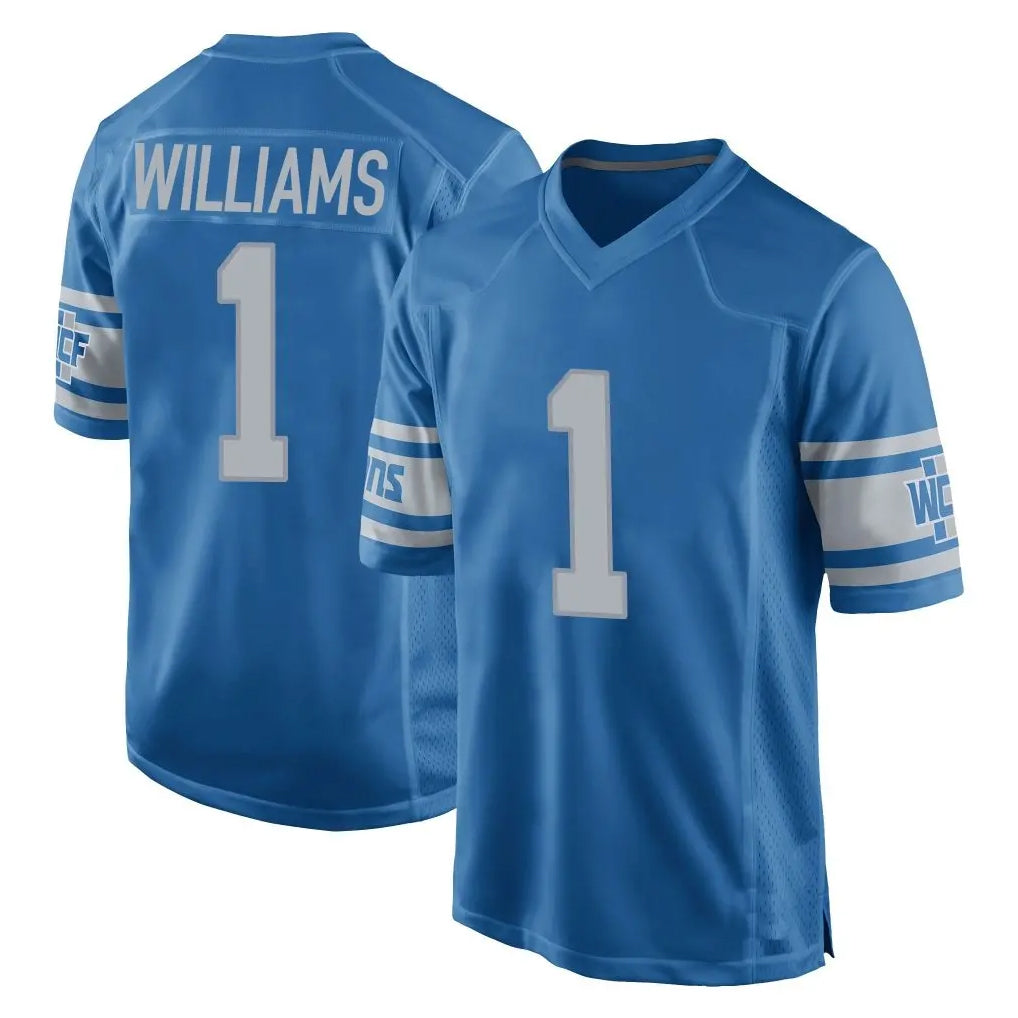 D.Lions #1 Jameson Williams Player Blue Vapor Untouchable Throwback Game Qdoa Stitched Jerseys