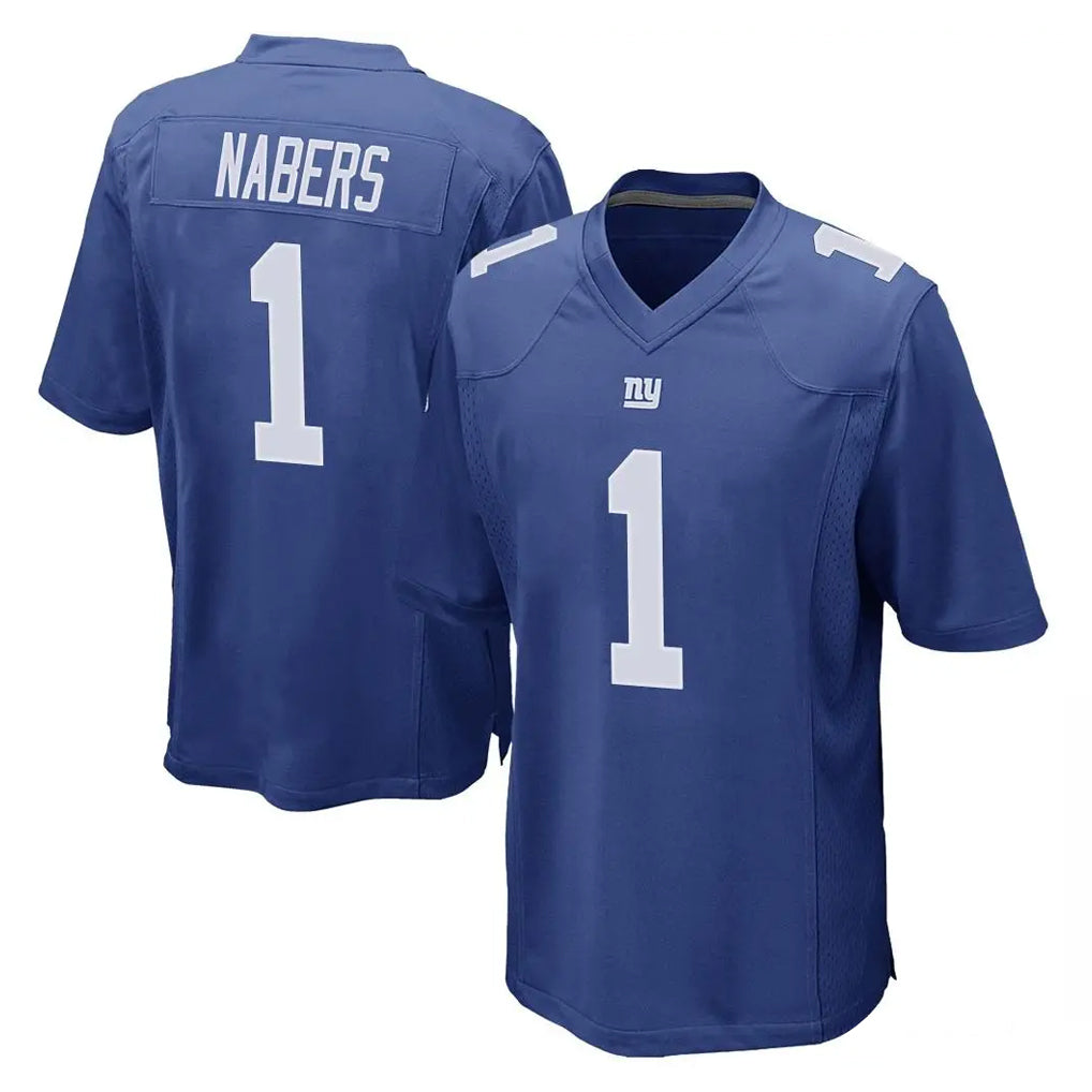 NY.Giants #1 Malik Nabers Player Royal Home Game Qdoa Stitched Jerseys