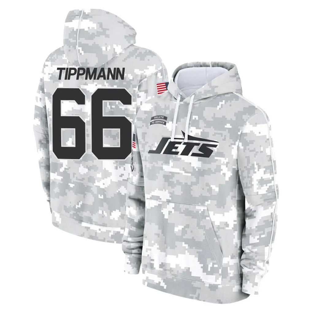 NY.Jets #66 Joe Tippmann Player Arctic Camo Salute to Service Pullover Hoodies Limited Game Qdoa Stitched Jerseys