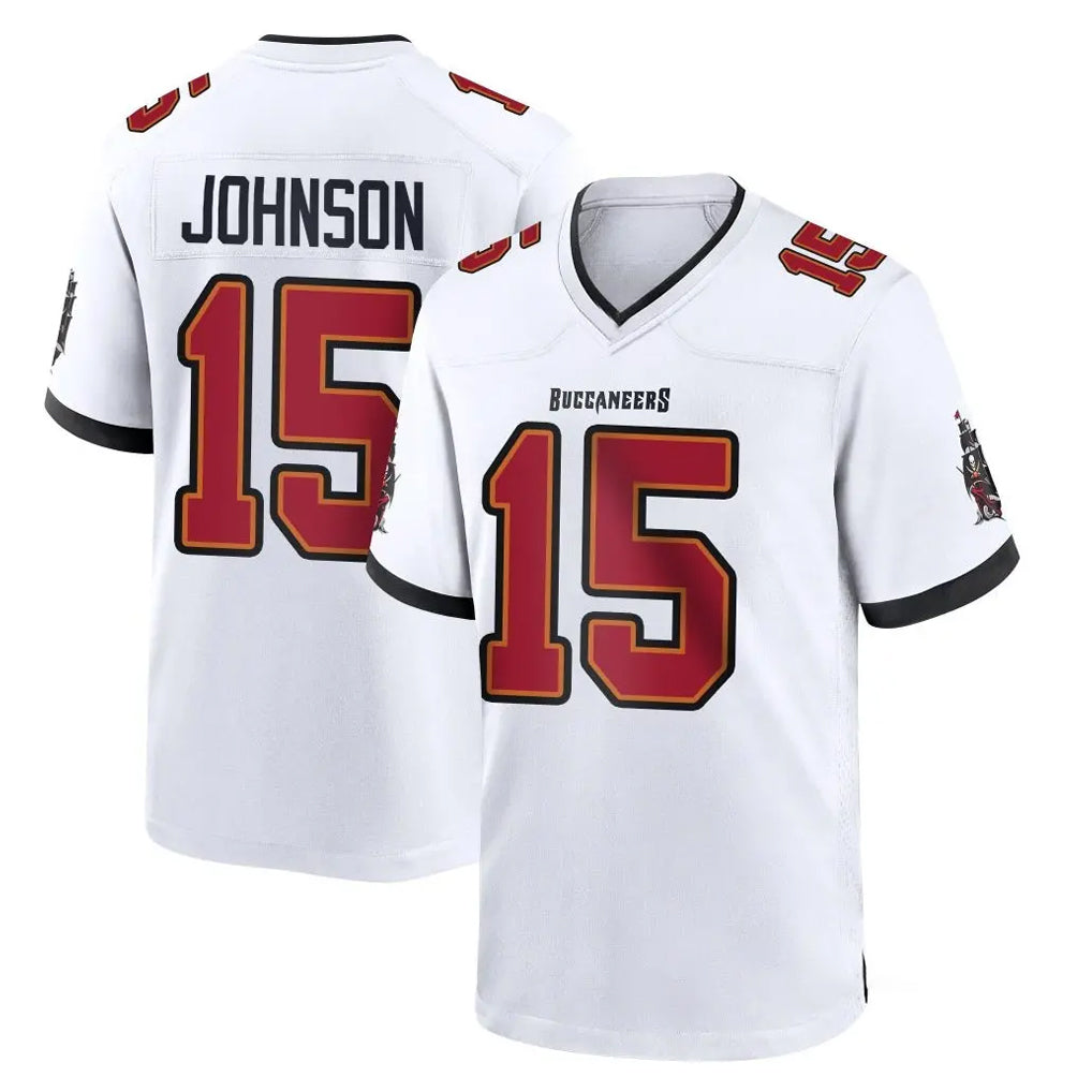 TB.Buccaneers #15 Tez Johnson Player White Home Game Qdoa Stitched Jerseys
