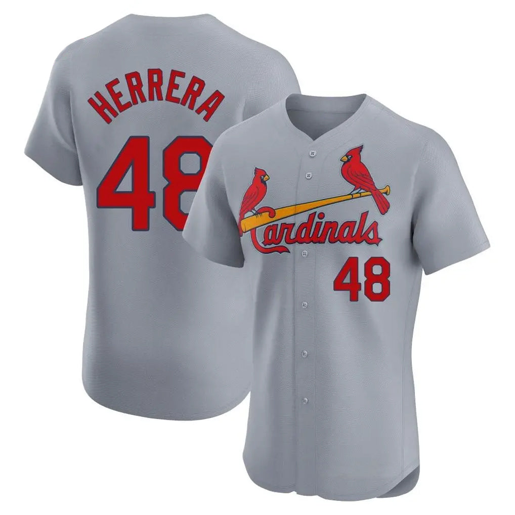 St. Louis Cardinals #48 Ivan Herrera Player Gray Home Limited Elite Qdoa Stitched Jerseys