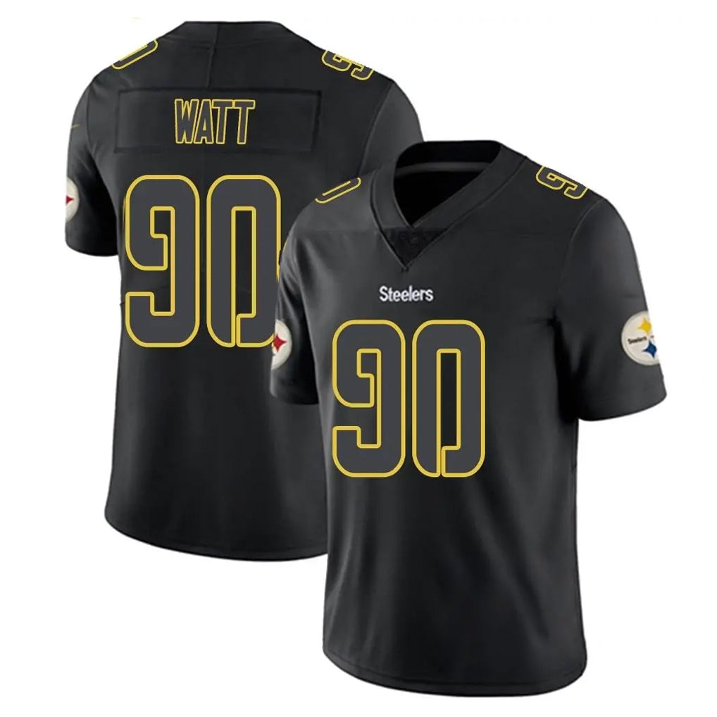 P.Steelers #90 T.J. Watt Player Black Impact Limited Home Game Qdoa Stitched Jerseys