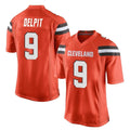 C.Browns #9 Grant Delpit Player Orange Home Game Qdoa Stitched Jerseys