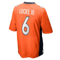 Qdoa D.Broncos #6 P.J. Locke Orange Game Player Jersey