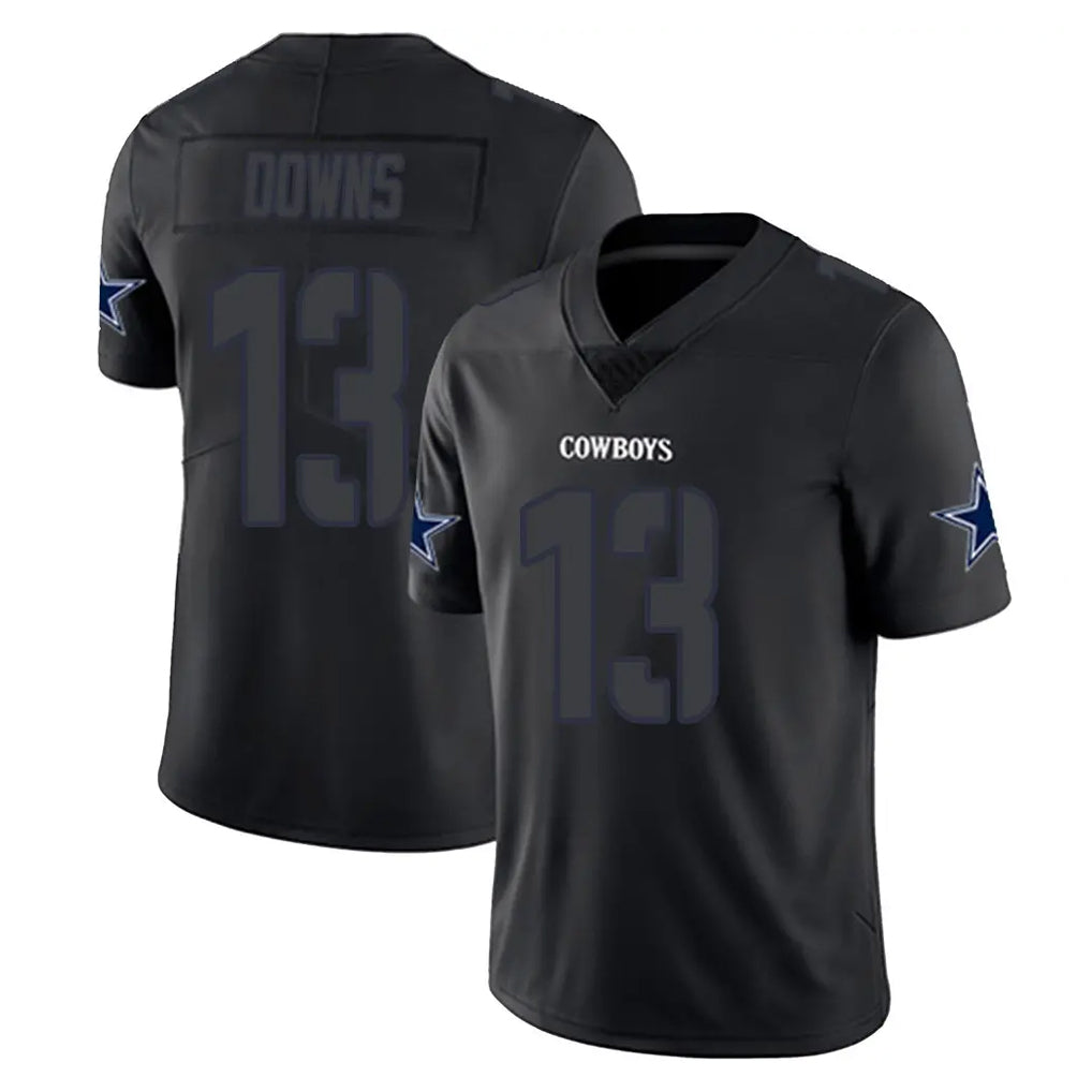 D.Cowboys #13 Caleb Downs Player Black Impact Limited Home Game Qdoa Stitched Jerseys