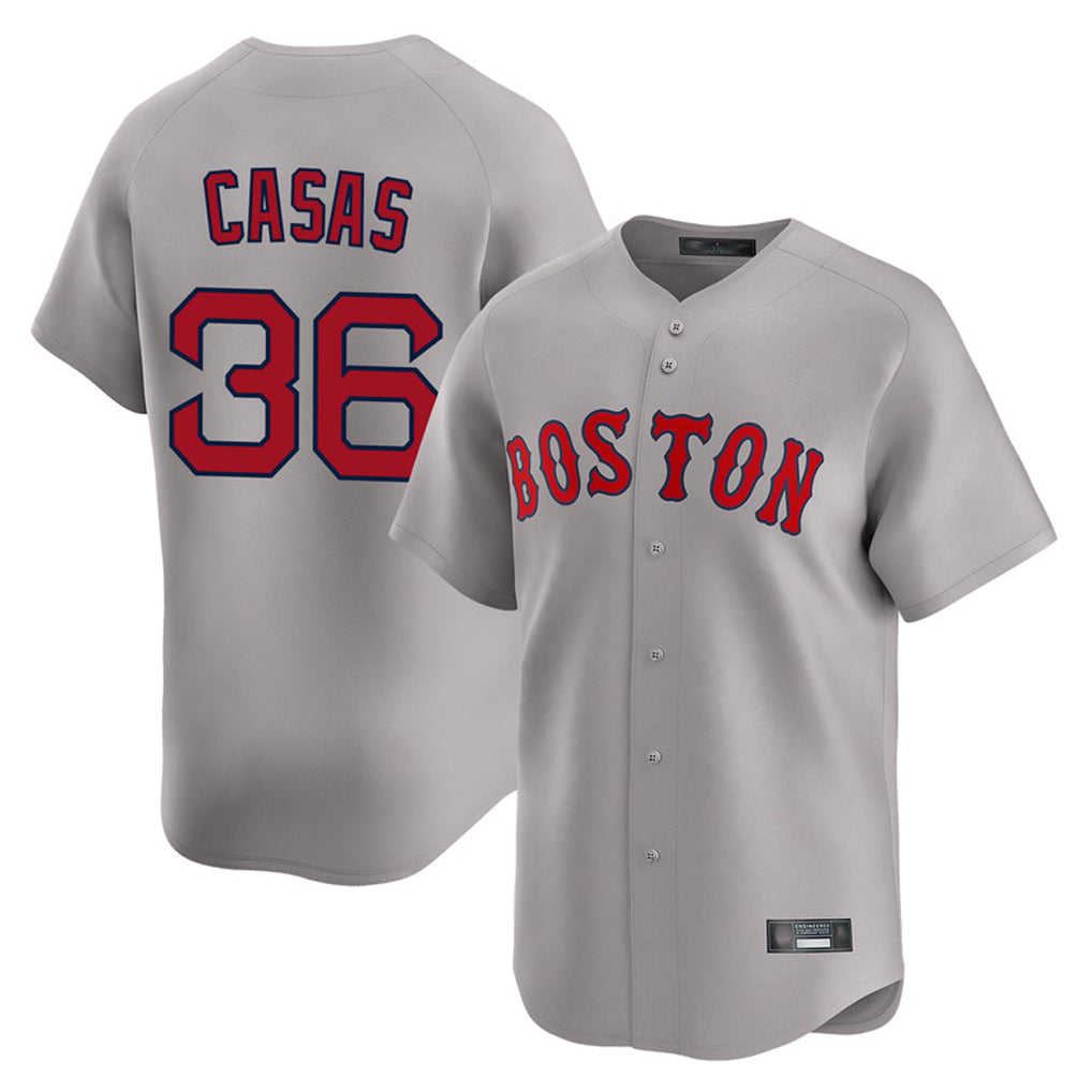 B.Red Sox #36 Triston Casas Player Gray Road Limited Home Game Qdoa Stitched Jerseys