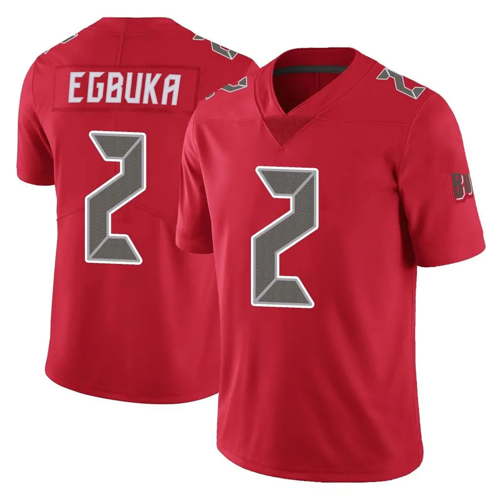TB.Buccaneers #2 Emeka Egbuka Player Red Limited Color Rush Home Game Qdoa Stitched Jerseys