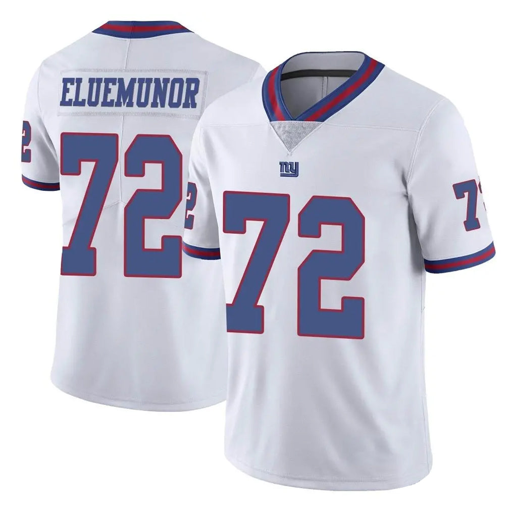 NY.Giants #72 Jermaine Eluemunor Player White Color Rush Home Game Qdoa Stitched Jerseys