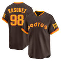 S.Diego Padres #98 Randy Vasquez Player Brown Home Cooperstown Collection Replica Game Qdoa Stitched Jerseys