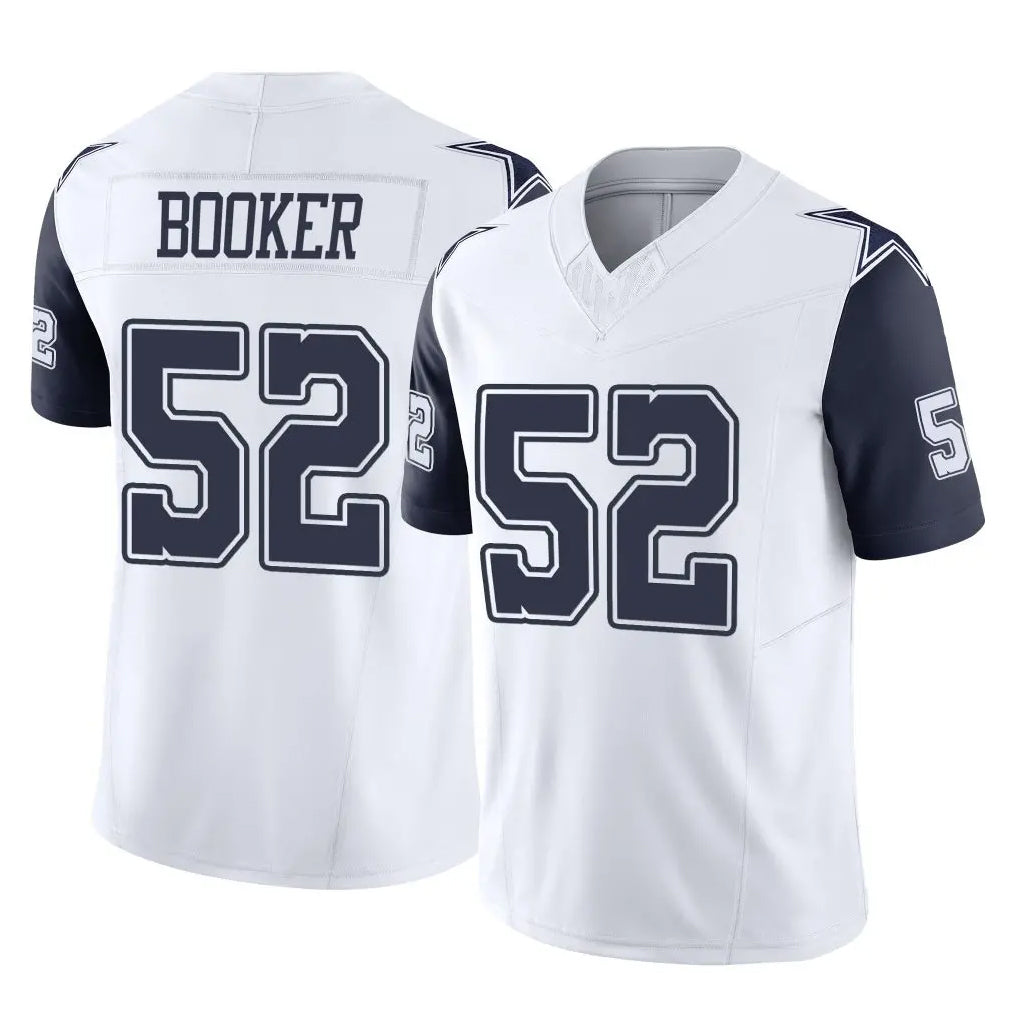 D.Cowboys #52 Tyler Booker Player White-Navy Limited Vapor F.U.S.E. Home Game Qdoa Stitched Jerseys