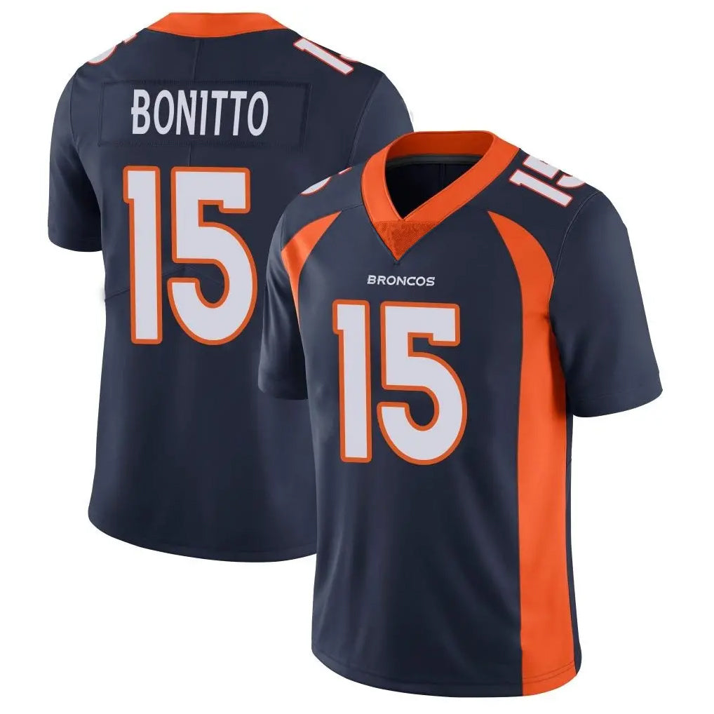 D.Broncos #15 Nik Bonitto Player Navy Vapor Untouchable Limited Game Qdoa Stitched Jerseys